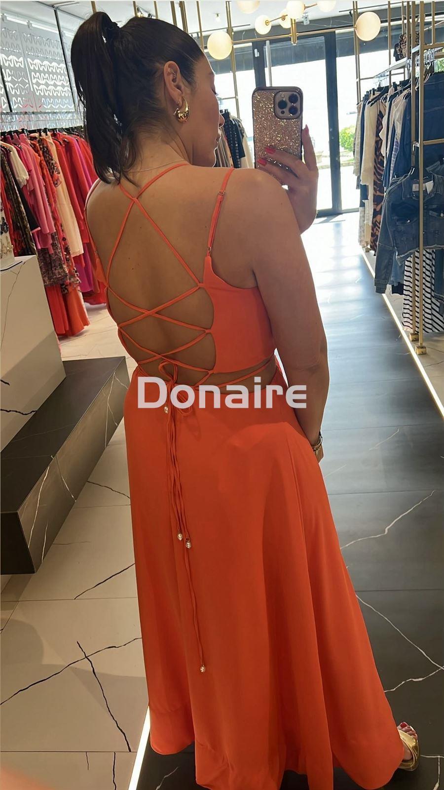 Vestido cut out naranja Lez a Lez - Imagen 6