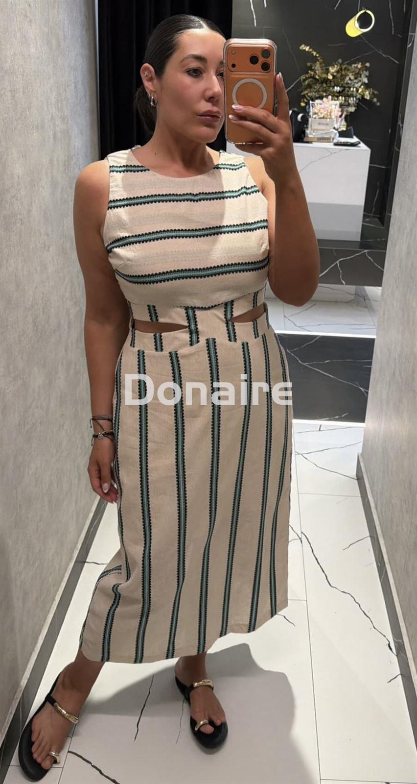 Vestido cut out rayas Lez a Lez - Imagen 1
