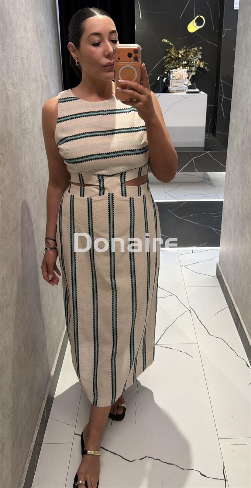 Vestido cut out rayas Lez a Lez - Imagen 2