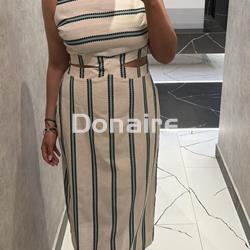 Vestido cut out rayas Lez a Lez - Imagen 2