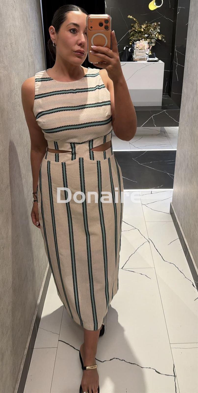 Vestido cut out rayas Lez a Lez - Imagen 3