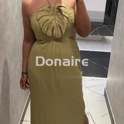 Vestido cut out verde detalle hoja open - Imagen 2