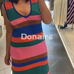 Vestido de rayas de punto de lurex Maite - Imagen 2