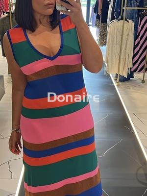 Vestido de rayas de punto de lurex Maite - Imagen 2