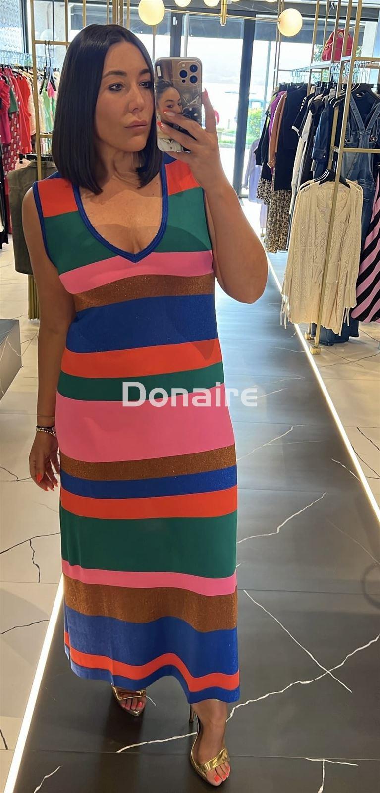 Vestido de rayas de punto de lurex Maite - Imagen 3