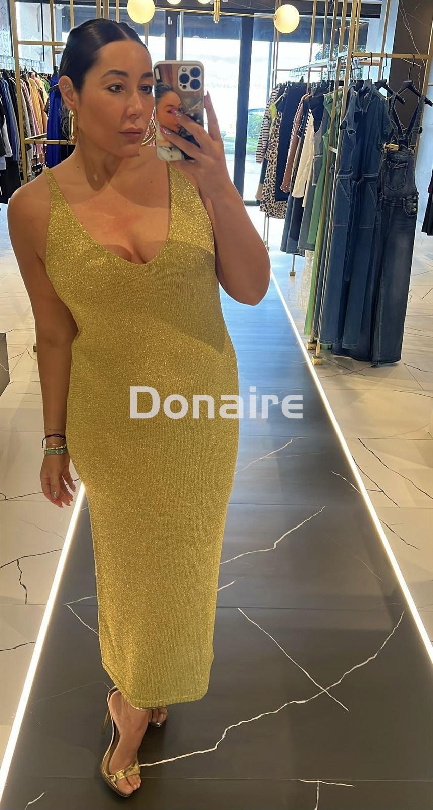 Vestido dorado punto Trash and Luxury - Imagen 1