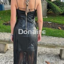 Vestido efecto piel flecos largo OPEN - Imagen 2