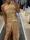 Vestido escote halter nude y dorado Trash and Luxury - Imagen 1
