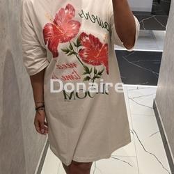 Vestido estampado algodón beige Lez a Lez - Imagen 1
