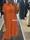 Vestido estilo camisero naranja y strass Lola Casademunt - Imagen 1