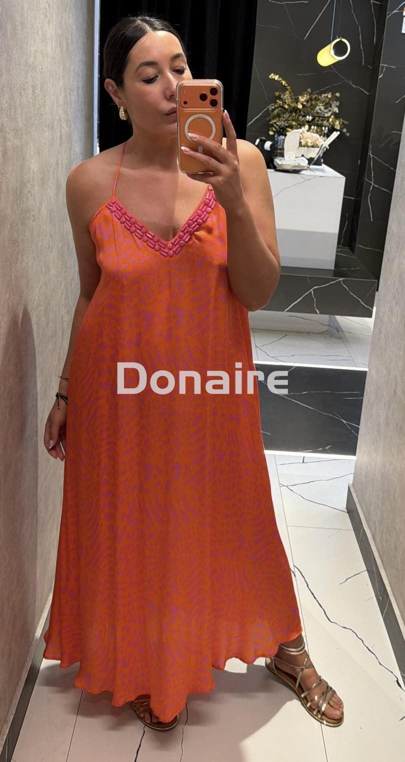 Vestido estilo lencero manchas animal print flúor Lola Casademunt - Imagen 1