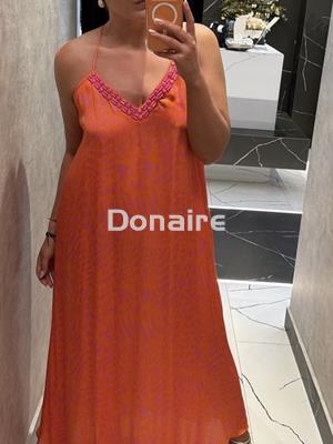 Vestido estilo lencero manchas animal print flúor Lola Casademunt - Imagen 1