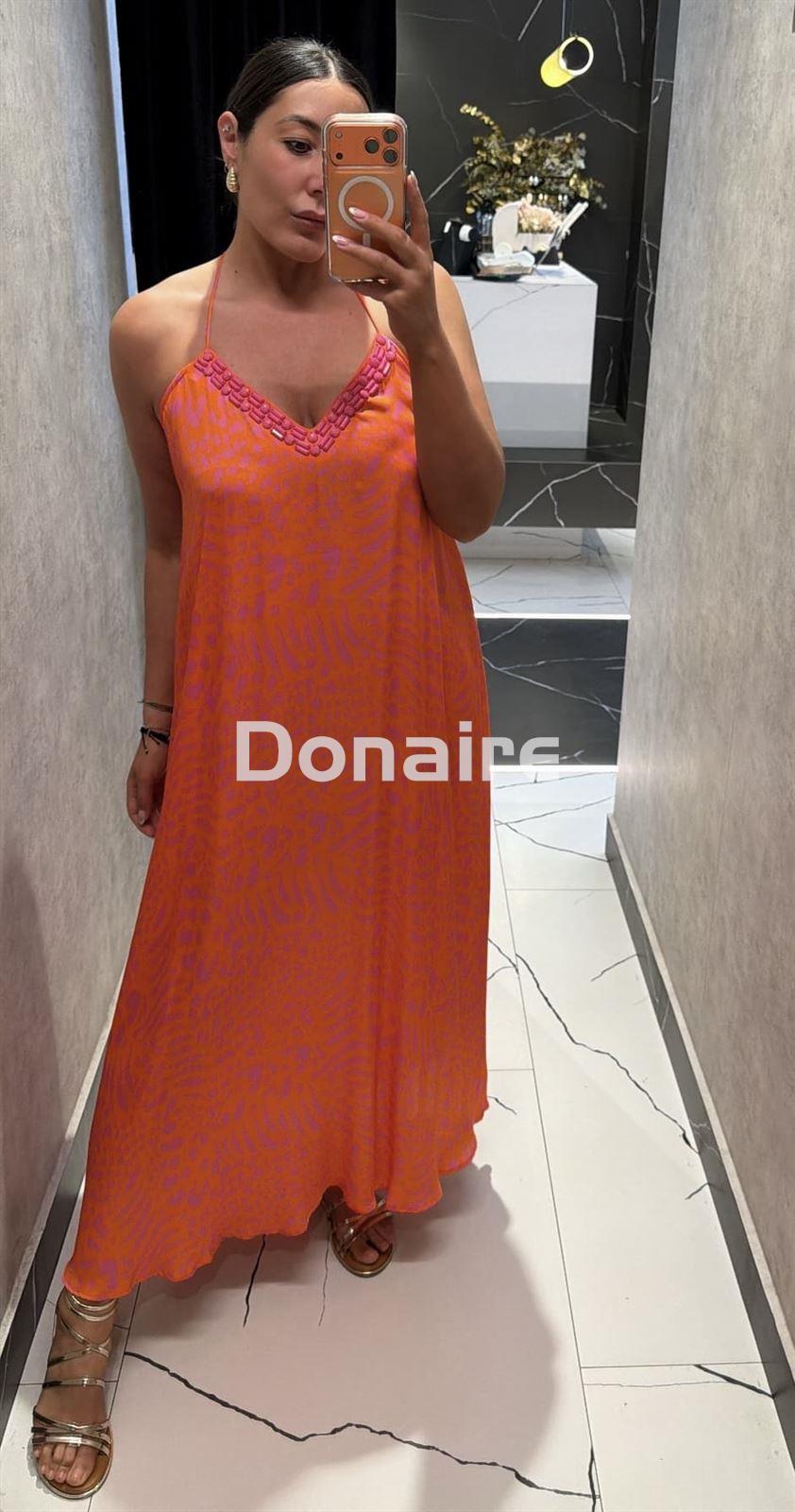 Vestido estilo lencero manchas animal print flúor Lola Casademunt - Imagen 3