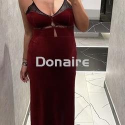 Vestido estilo lencero terciopelo granate Koralline - Imagen 1