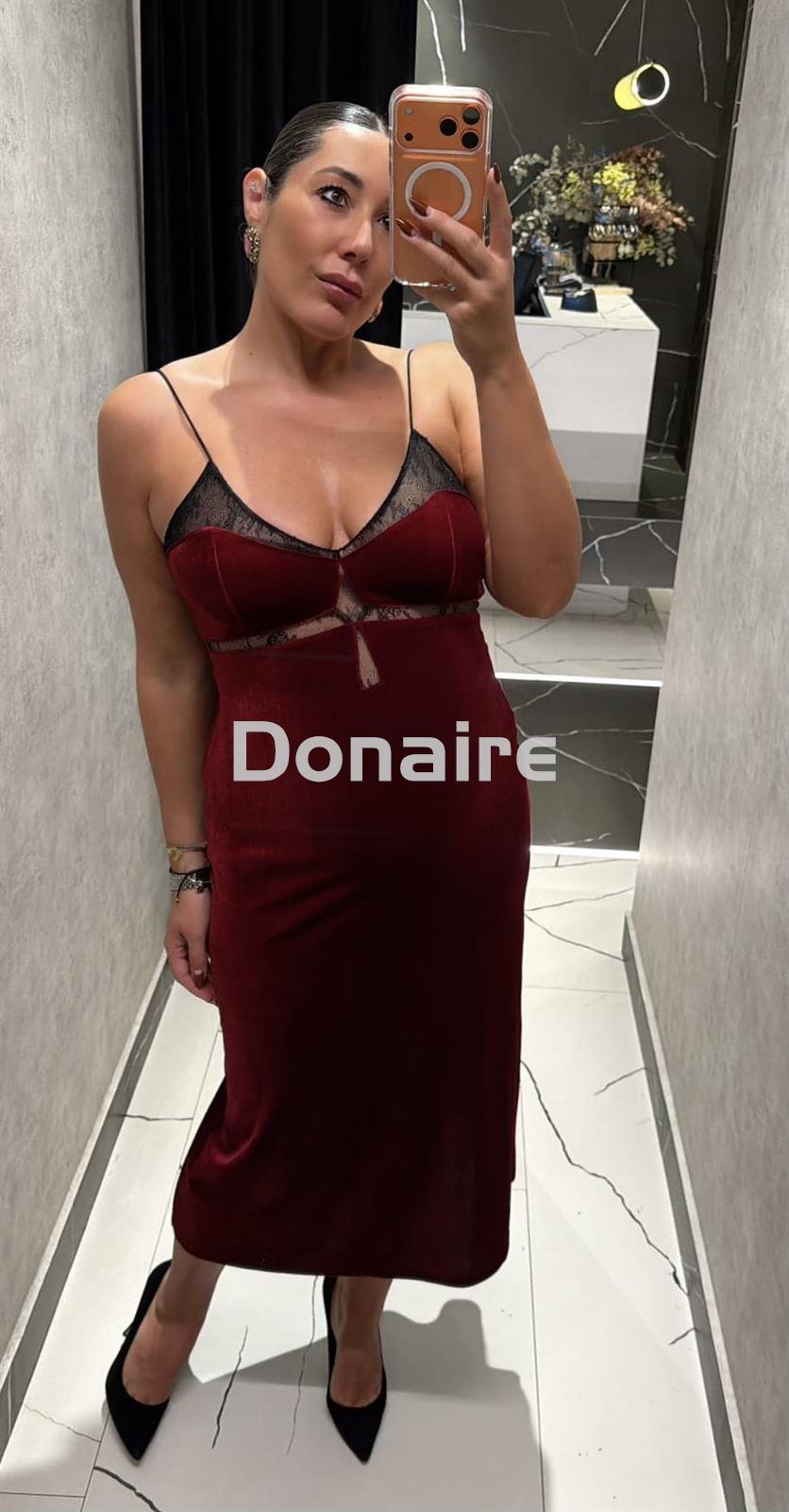 Vestido estilo lencero terciopelo granate Koralline - Imagen 3