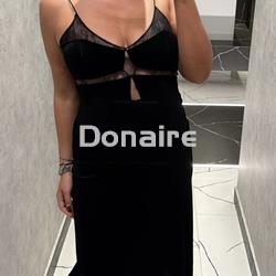 Vestido estilo lencero terciopelo negro Koralline - Imagen 1