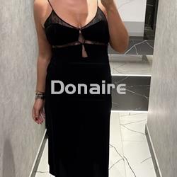 Vestido estilo lencero terciopelo negro Koralline - Imagen 2