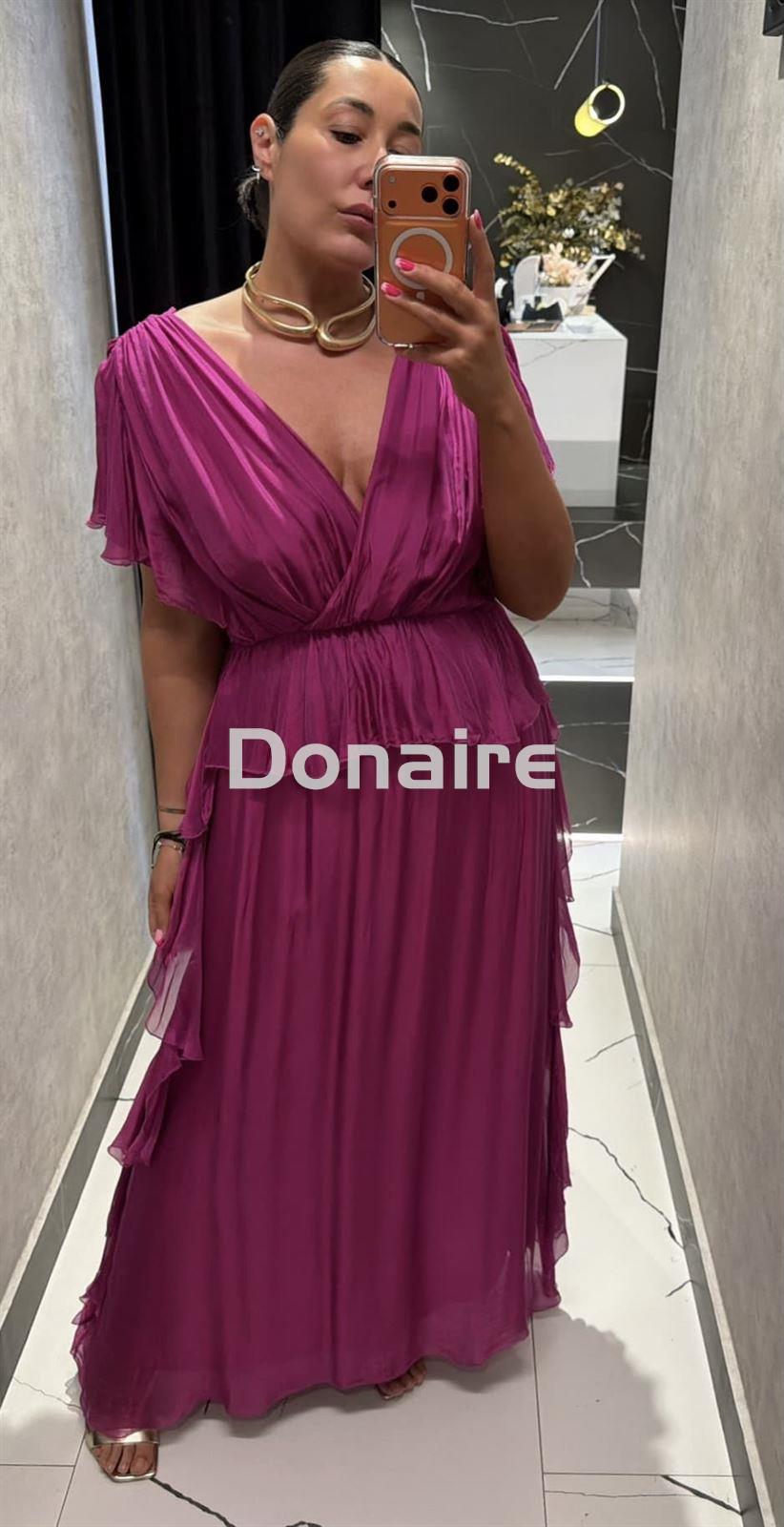 Vestido gasa morado Dixie - Imagen 4