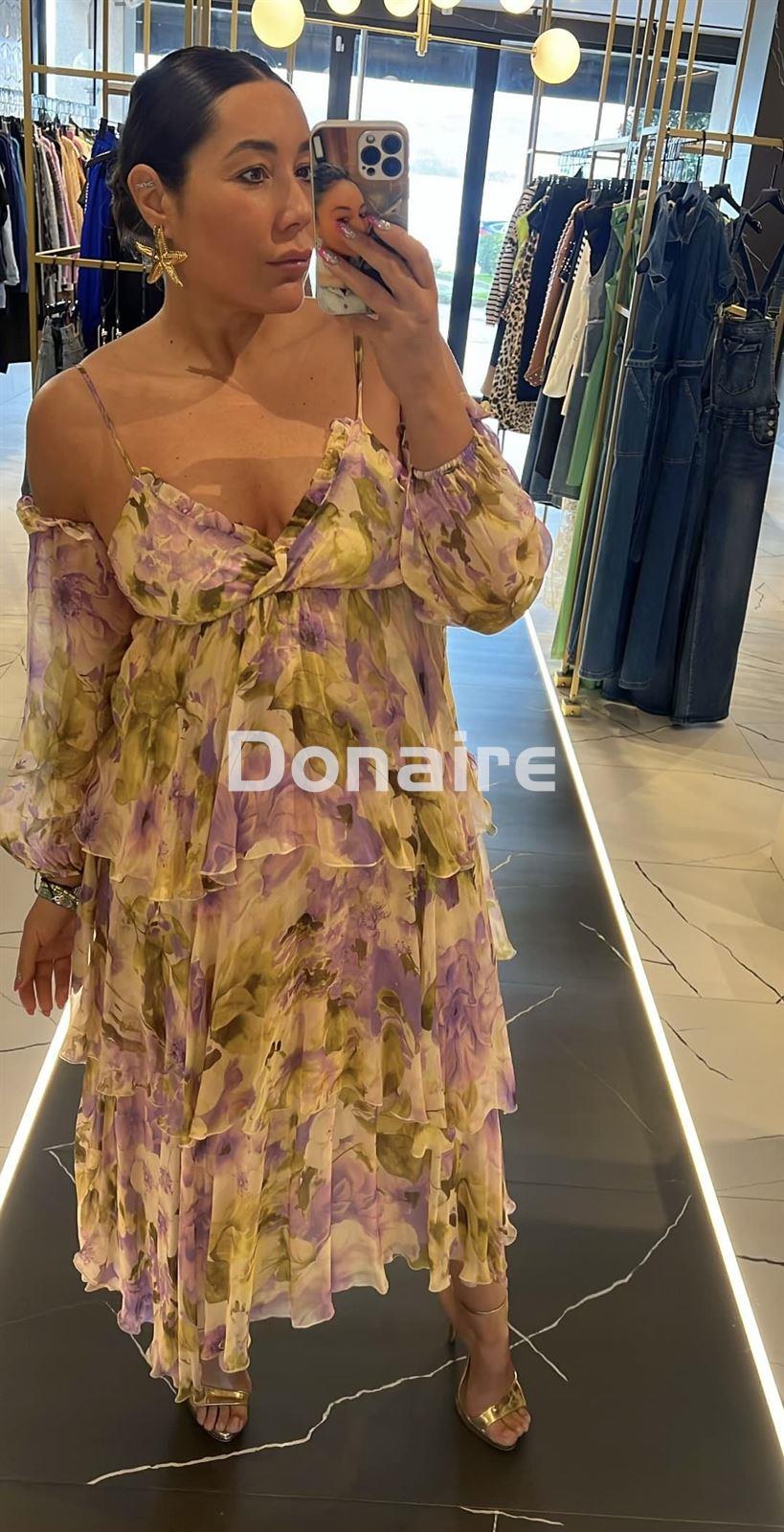 Vestido gasa print floral Dixie - Imagen 1