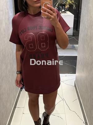 Vestido granate tejido engomado Phard - Imagen 1