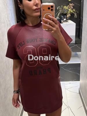 Vestido granate tejido engomado Phard - Imagen 2