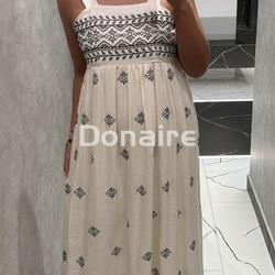 Vestido largo bicolor bordado NKN - Imagen 1