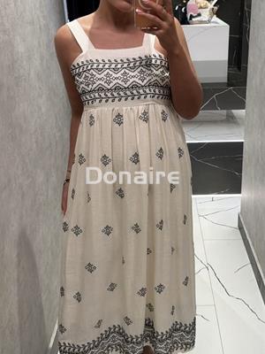 Vestido largo bicolor bordado NKN - Imagen 1