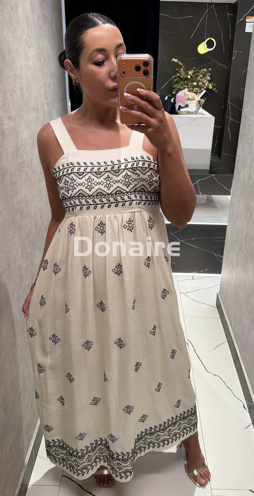 Vestido largo bicolor bordado NKN - Imagen 2