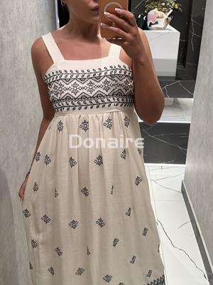 Vestido largo bicolor bordado NKN - Imagen 2