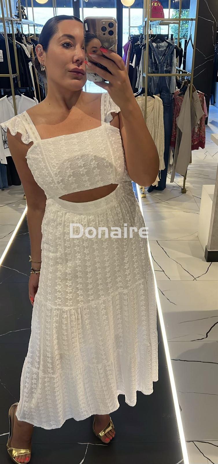 Vestido largo blanco cur out NKN - Imagen 1