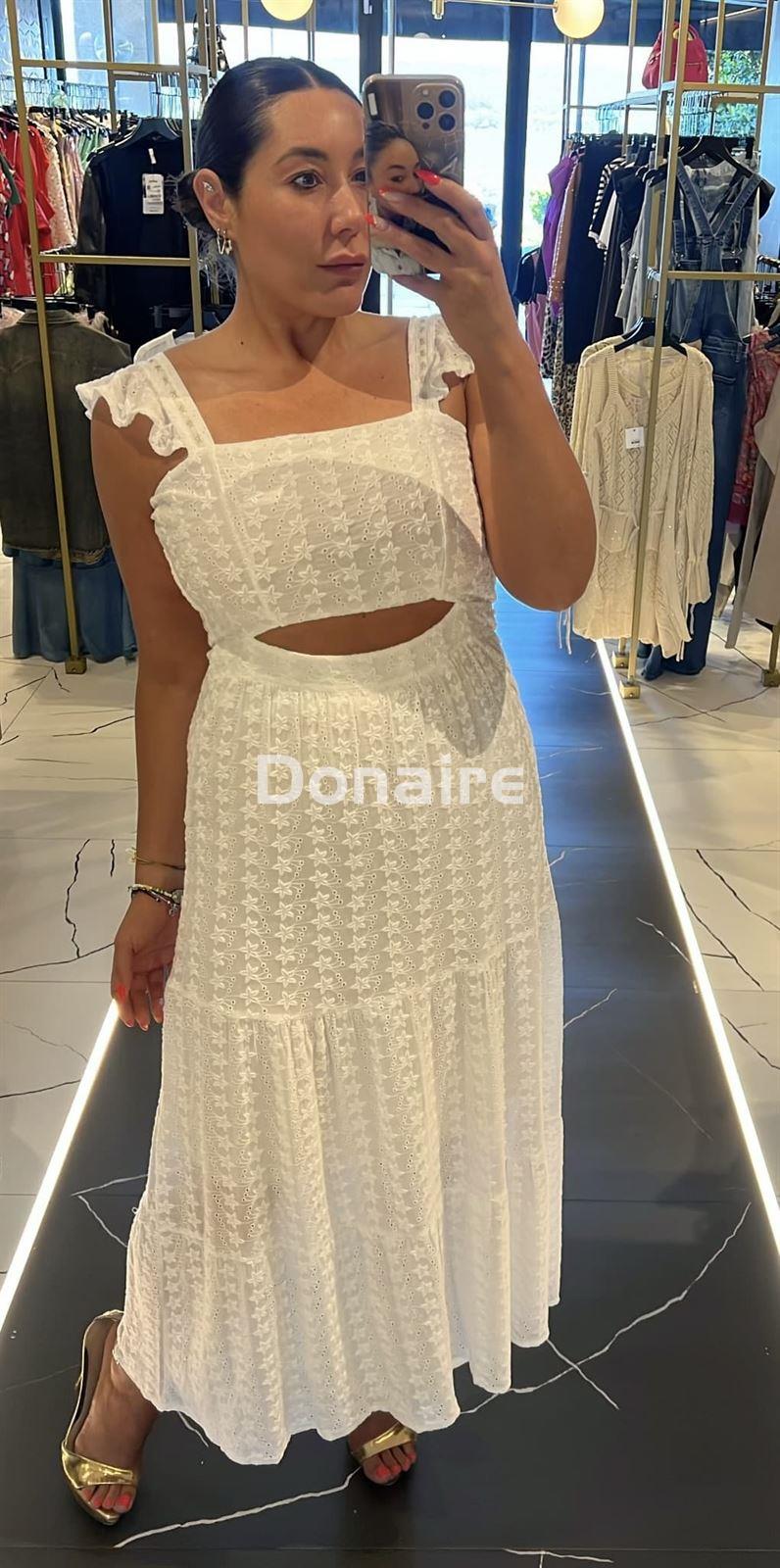 Vestido largo blanco cur out NKN - Imagen 3