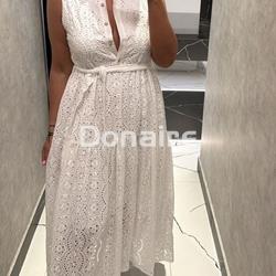 Vestido largo camisero bordado suizo NKN - Imagen 2