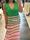 Vestido largo de punto rayas rosa y verde Lola Casademunt - Imagen 2