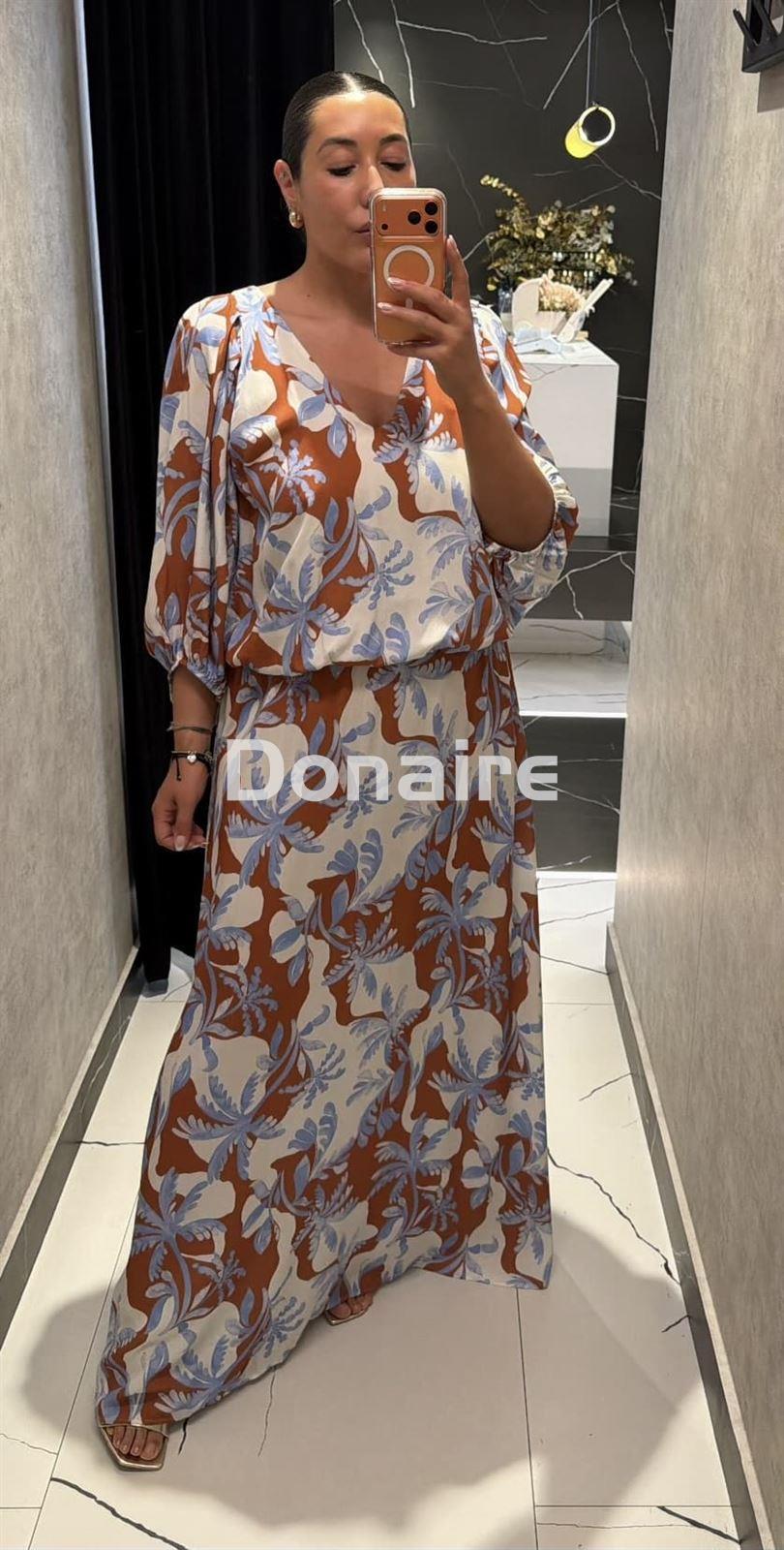 Vestido largo efecto blusa y falda Lez a Lez - Imagen 3