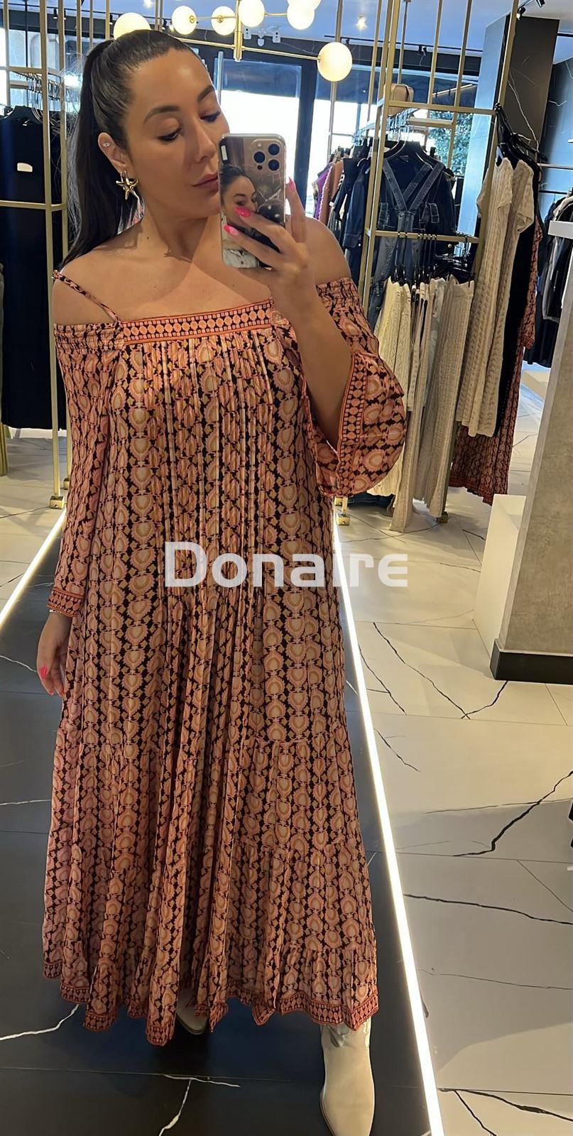 Vestido largo escote bardot NKN - Imagen 1