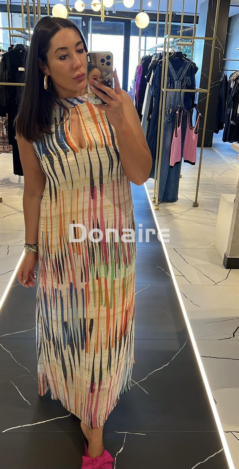 Vestido largo estampado multiraya Lola Casademunt - Imagen 4