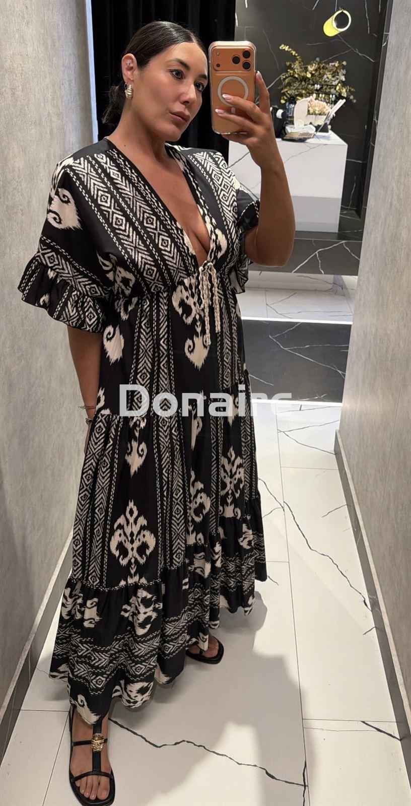 Vestido largo estilo étnico Dixie - Imagen 2