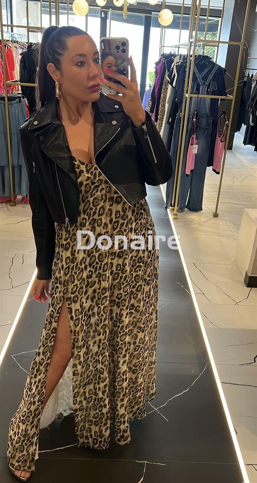 Vestido largo gasa animal print Koralline - Imagen 5