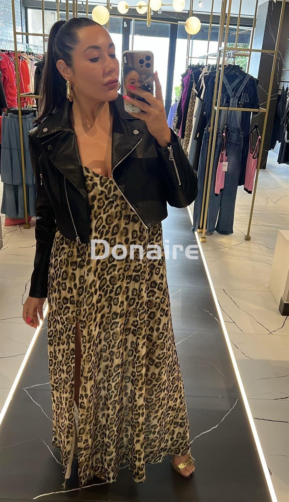Vestido largo gasa animal print Koralline - Imagen 6