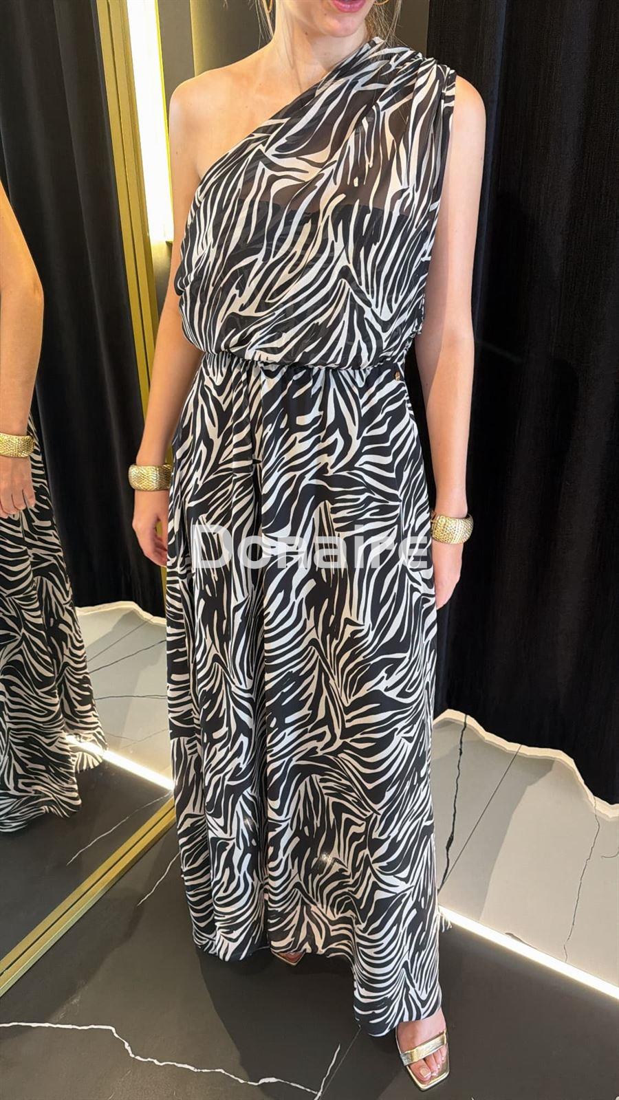 Vestido largo gasa escote asimétrico Phard - Imagen 1