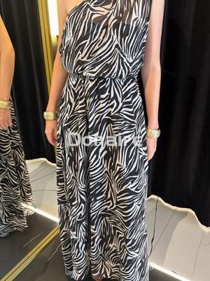 Vestido largo gasa escote asimétrico Phard - Imagen 1