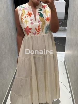 Vestido largo loros lentejuelas Lola Casademunt - Imagen 1