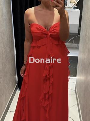 Vestido largo rojo gasa Lez a Lez - Imagen 1