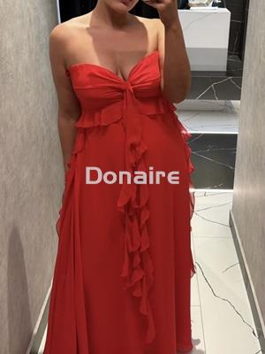 Vestido largo rojo gasa Lez a Lez - Imagen 2