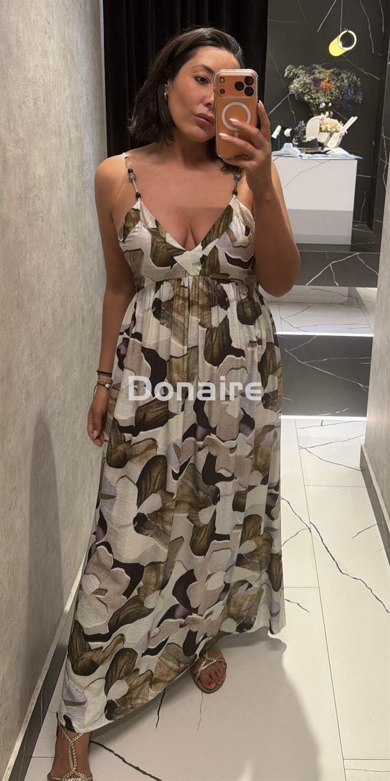 Vestido largo tirantes dibujos flores Goa Goa - Imagen 1