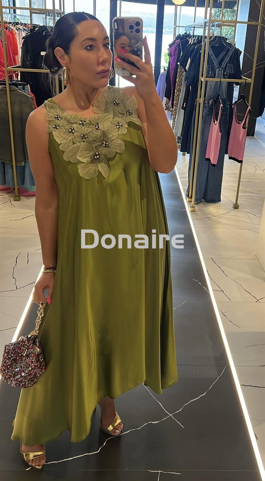 Vestido largo verde Dixie - Imagen 1