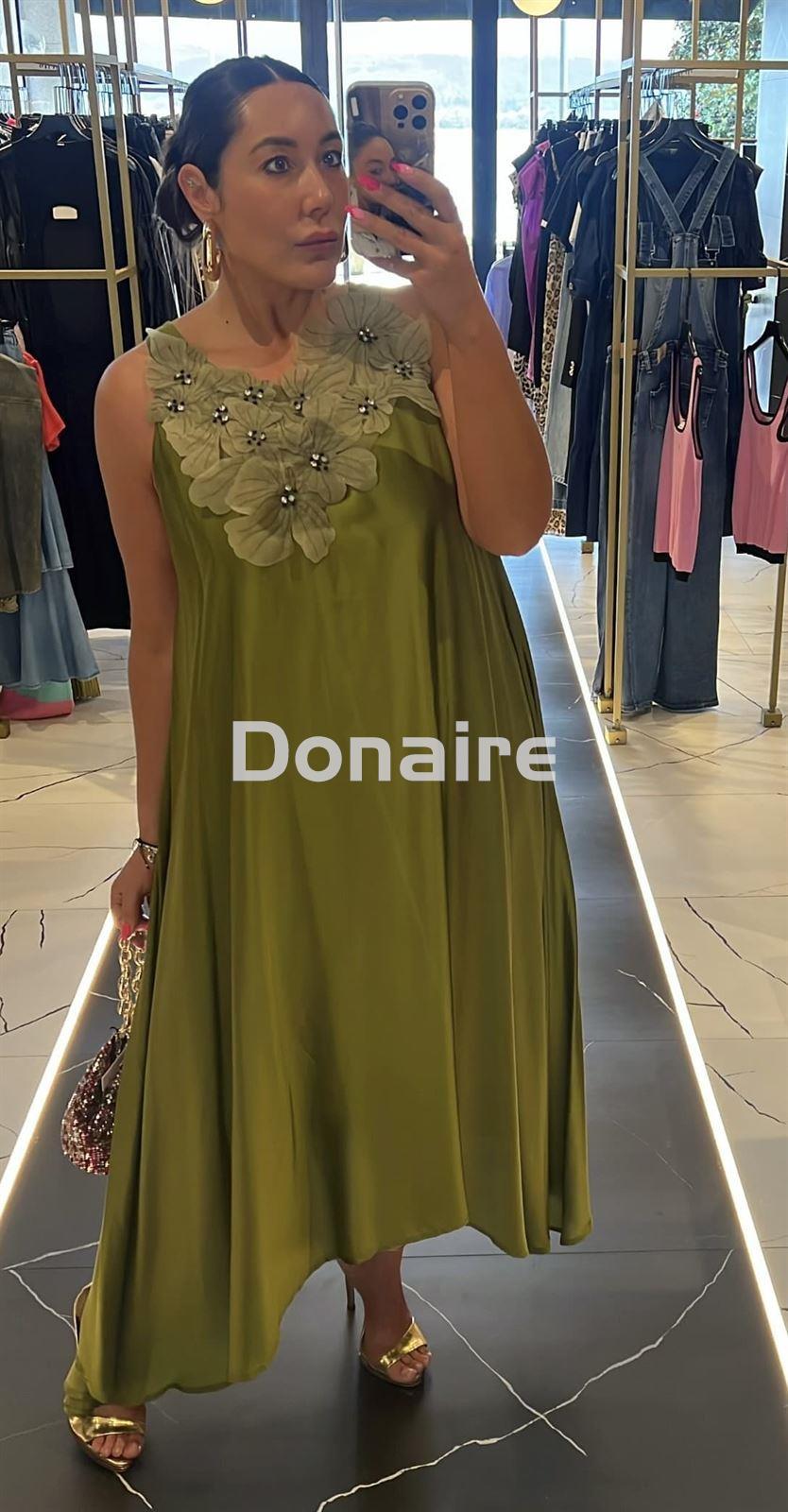Vestido largo verde Dixie - Imagen 3