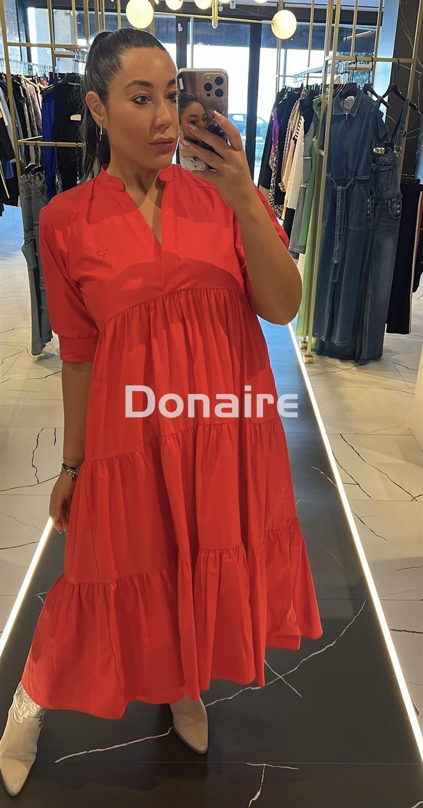Vestido largo volantes rojo Lola Casademunt - Imagen 1