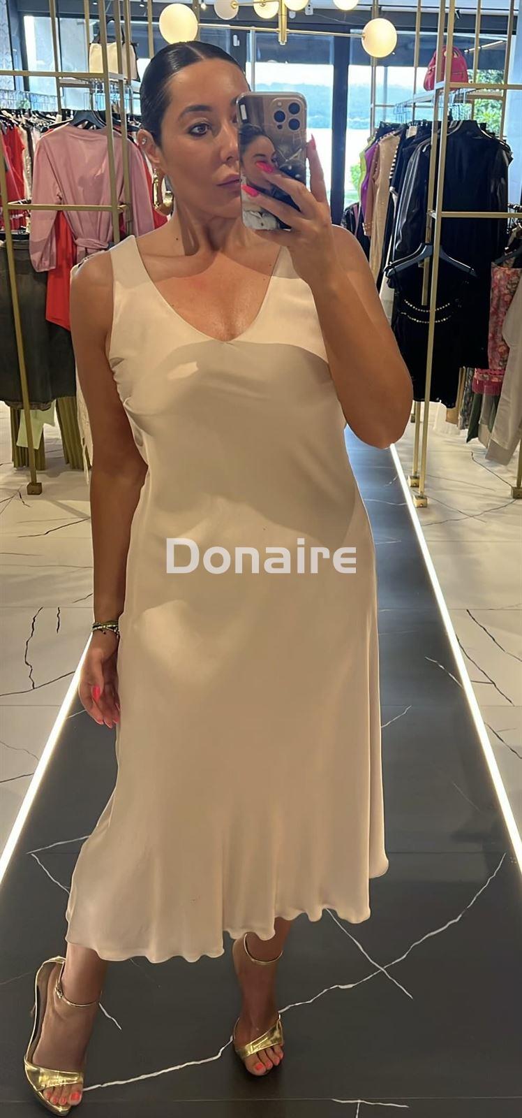Vestido lencero champán Dixie - Imagen 1