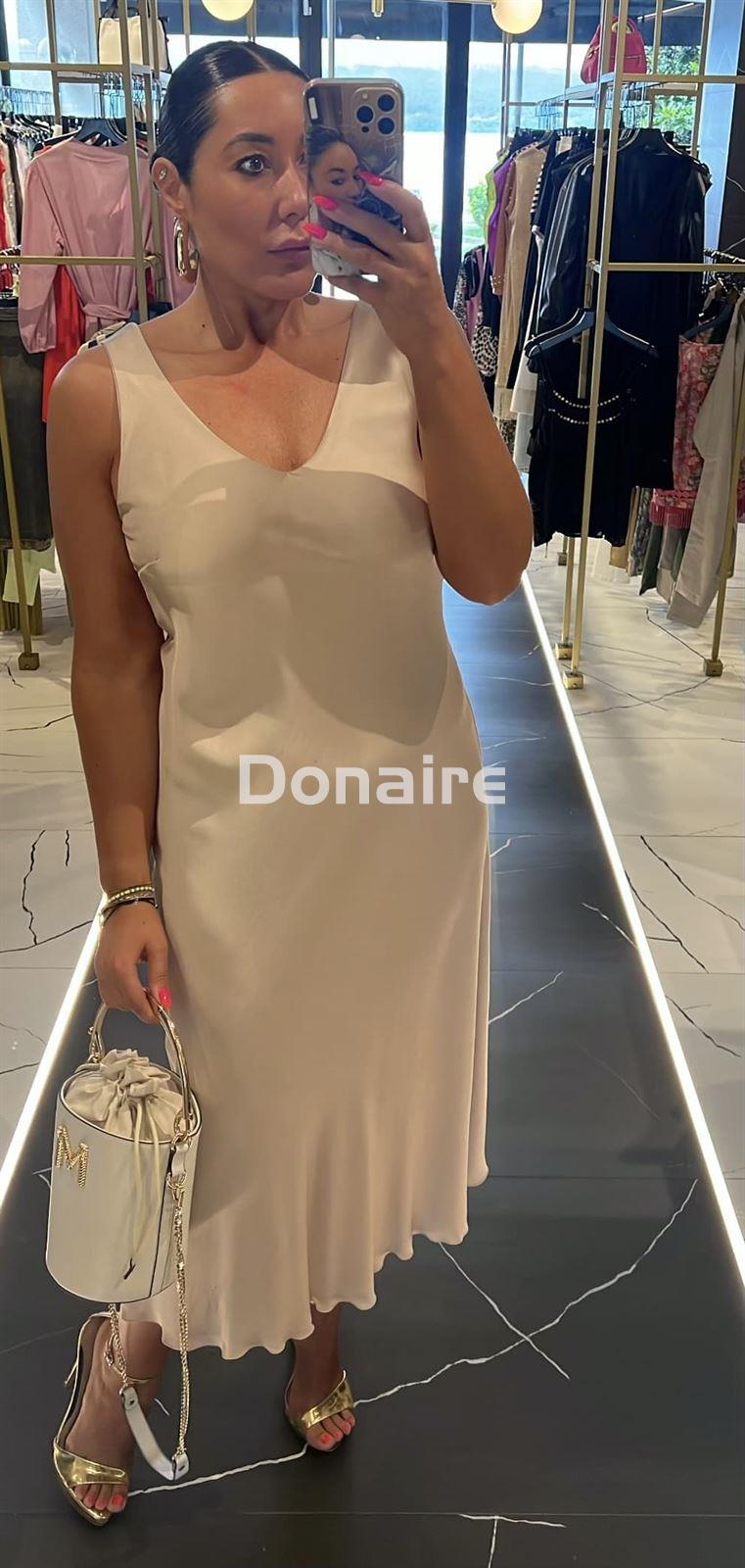 Vestido lencero champán Dixie - Imagen 3